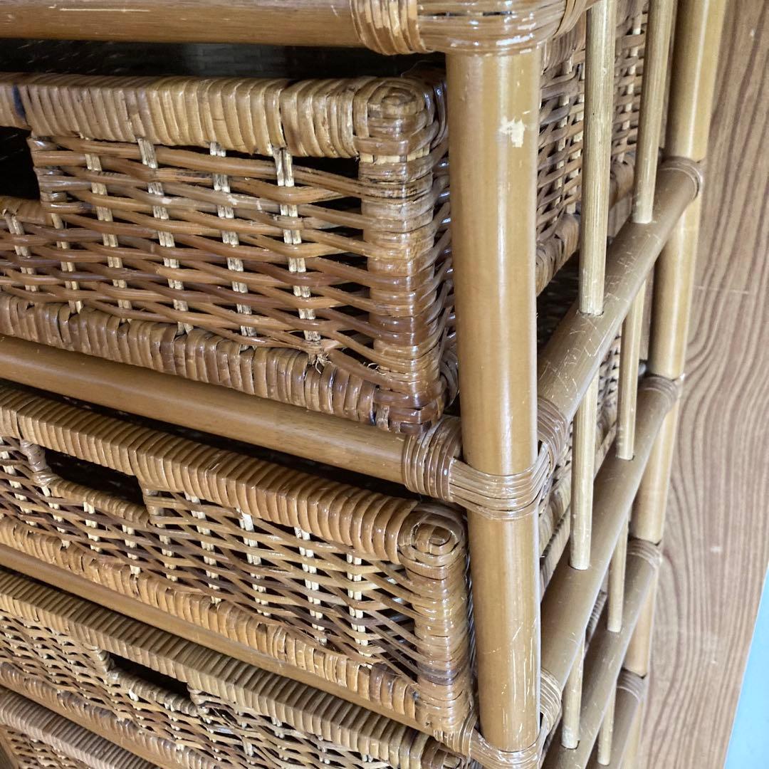 籐　ラタン　収納　7段