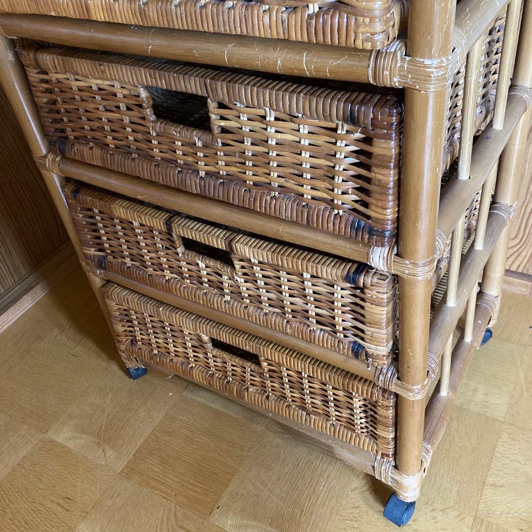 籐　ラタン　収納　7段