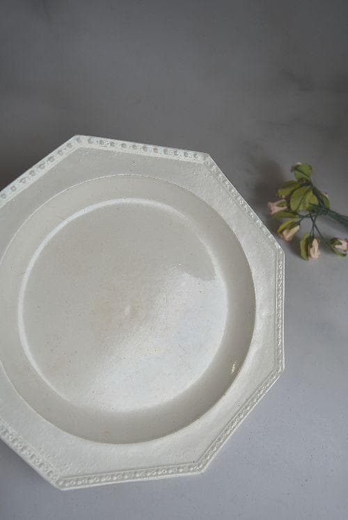 美品1804年　初期ショワジー　ファイアンスフィーヌ　オクトゴナル　デセール平皿