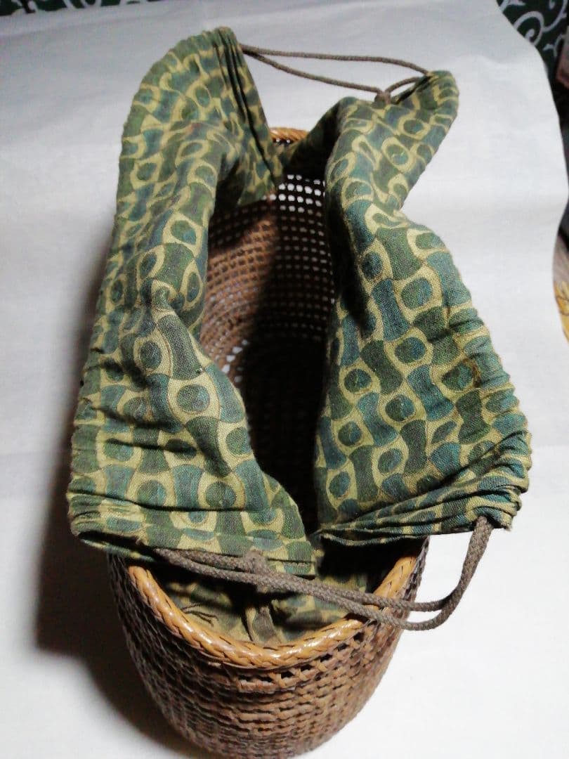 ♪昔の竹編み手提げバック