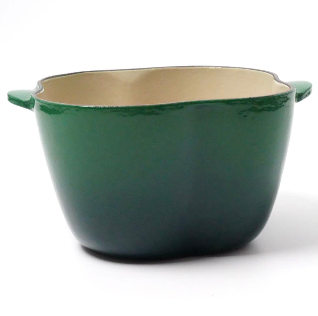 【美品】LE CREUSET　ピーマンココット　グリーン　18cm ビンテージ