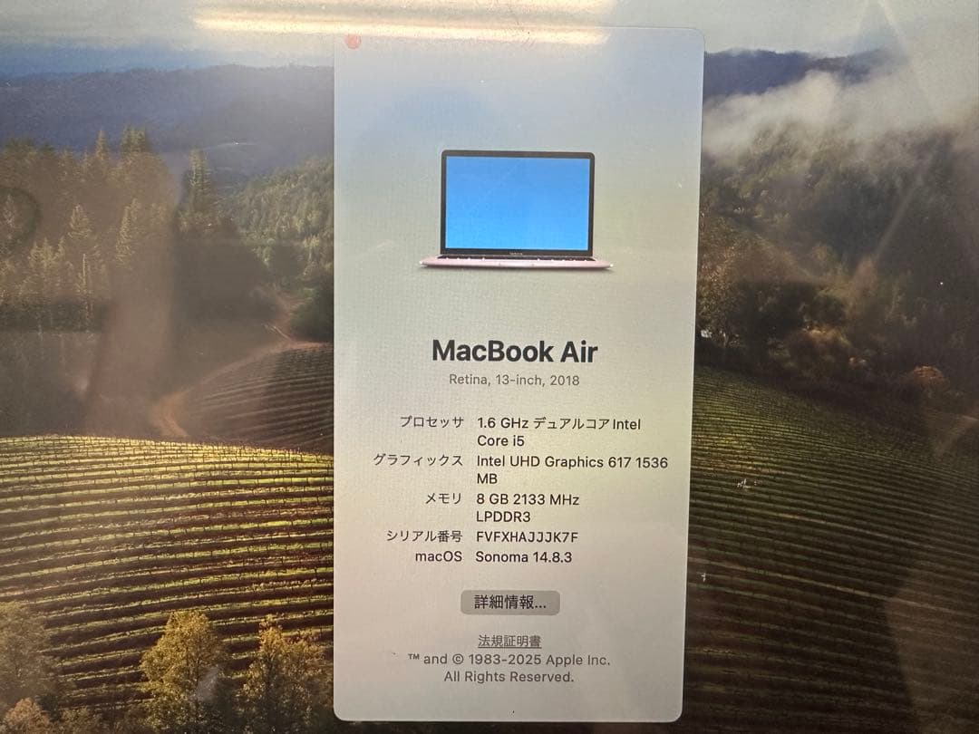 動作順調★MacBookAir13インチRetina 2018モデルゴールド★