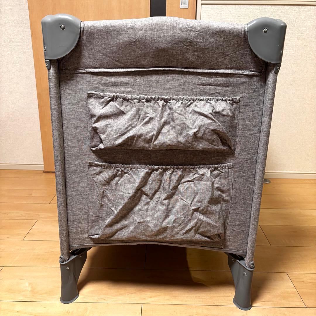 美品✨ プレイヤード ベビーベッド 折りたたみ ベビーサークル　グレー