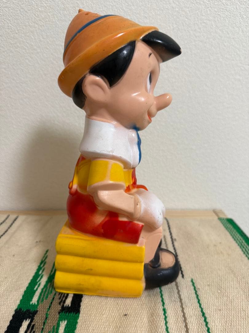 ピノキオ　貯金箱　アメトイ　ソフビ　ビンテージ　ディズニー　アメリカン雑貨
