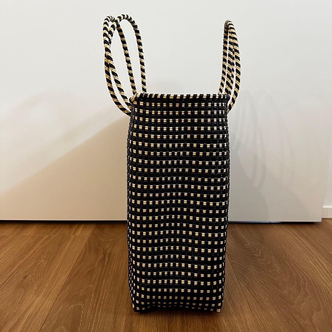 メルカドバッグ　レトラ　MINI CHECK ブラック　Mサイズ