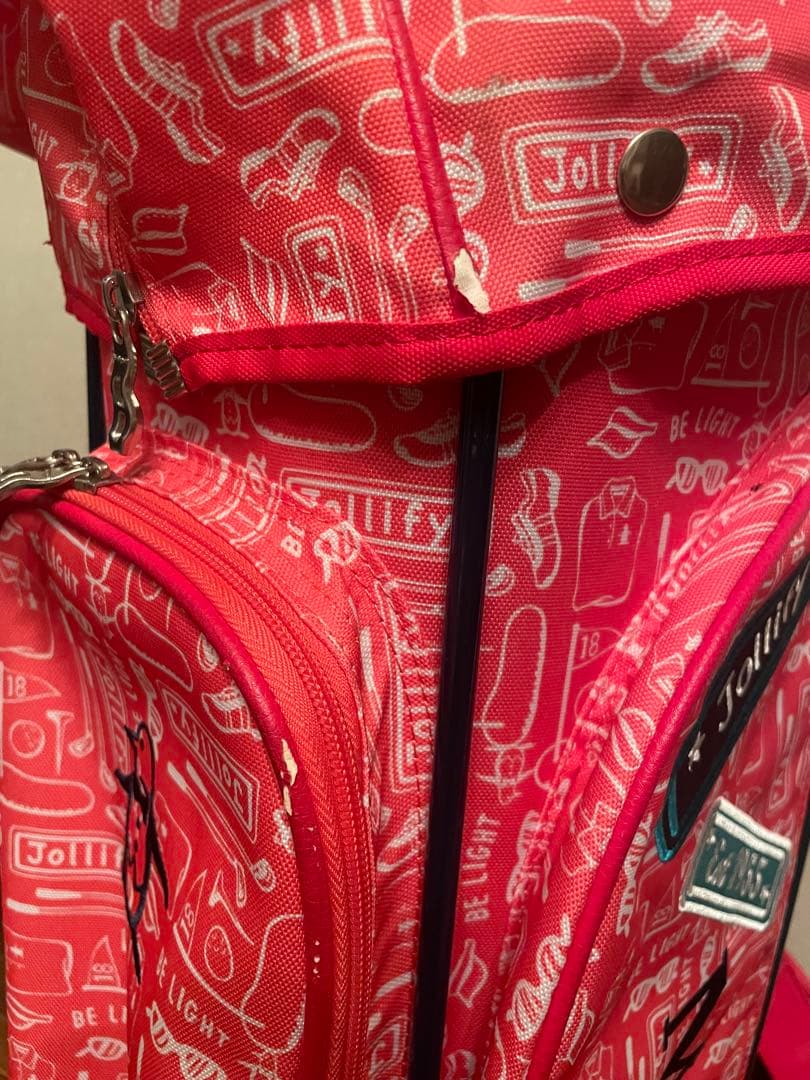 ピンク ゴルフバッグ ロゴ入り