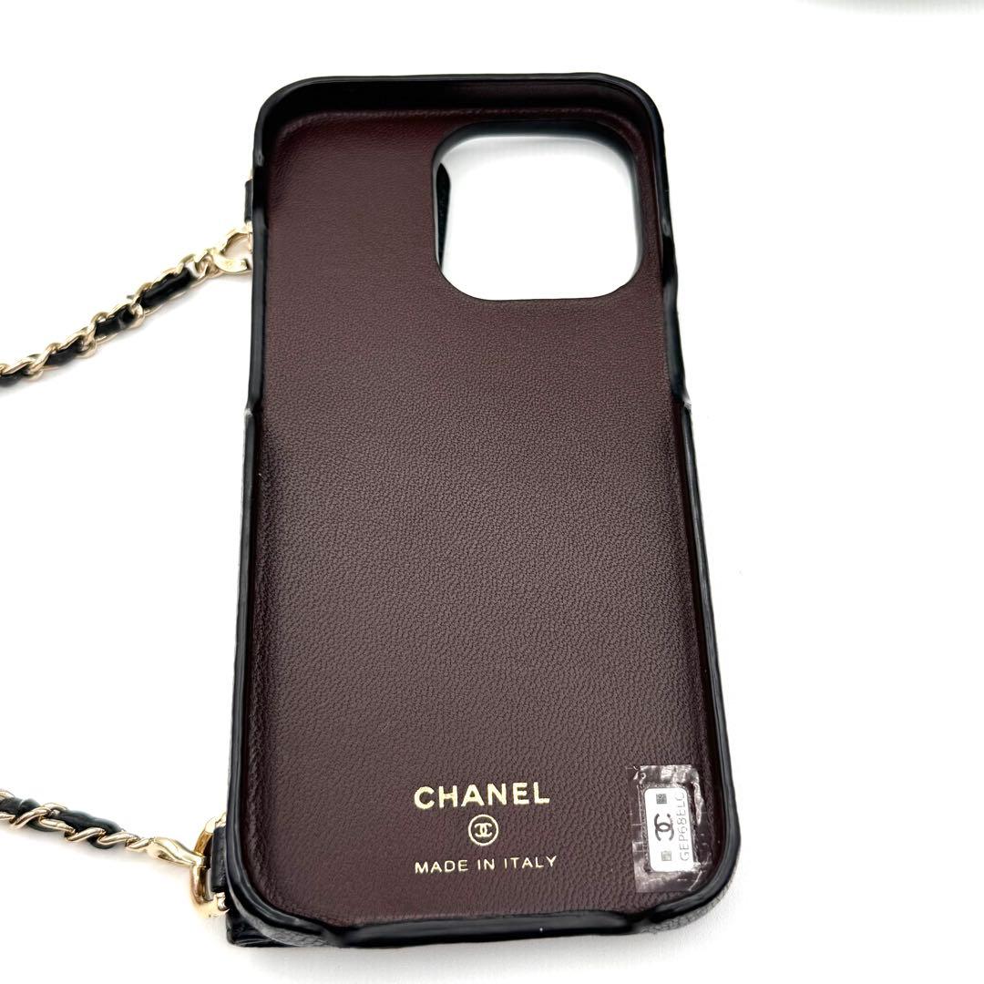 シャネル iPhone15Pro MAX キャビアスキン スマホケース 0952