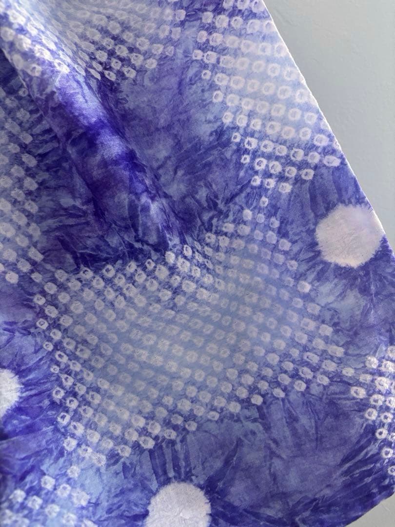 未使用　絞りの浴衣　紫　トールサイズ