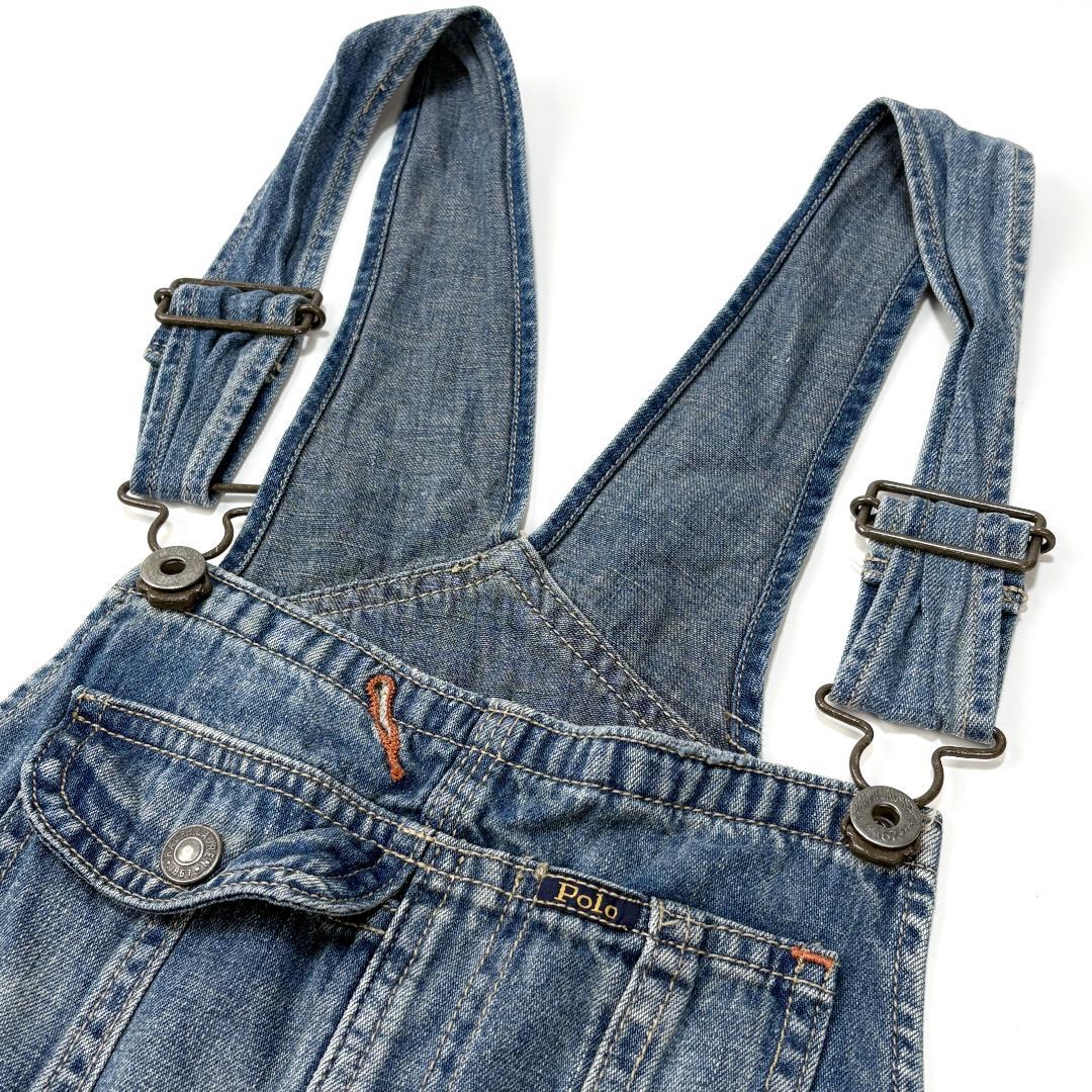 POLO RALPH LAUREN ヴィンテージ加工 デニムオーバーオール XS