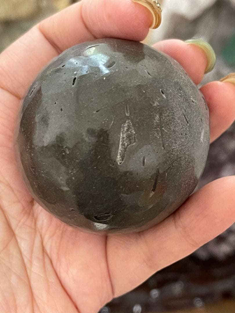 希少 アメジストクラスター　笑口　原石台座付き　 ブラジル産　綺麗 53.6ミリ