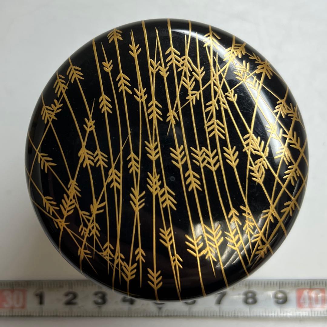 啓雲 柳蒔絵 棗 茶道具 共箱 h6.5cm 東キ8-0212☆2F