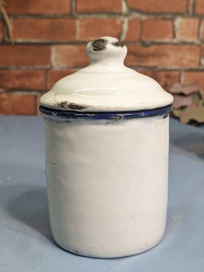 フランス アンティーク ホーロー キャニスター お茶 スパイス コショウ 小3点