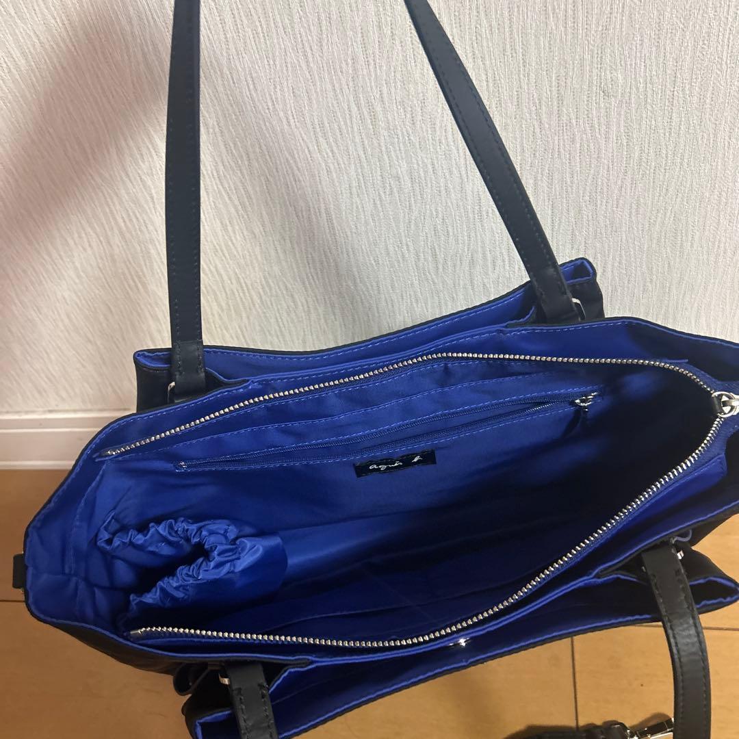 アニエスベー　ナイロンショルダーバッグ 黒　2way トートバッグ