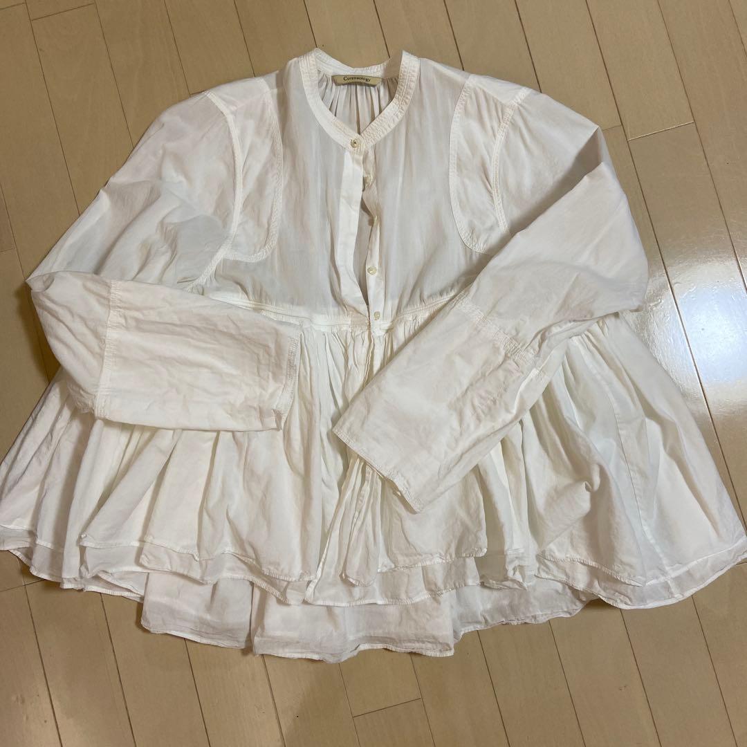 美品★curensology レイヤードギャザーブラウス