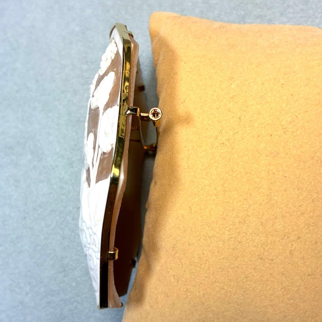 K18 シェルカメオ ペンダントブローチ