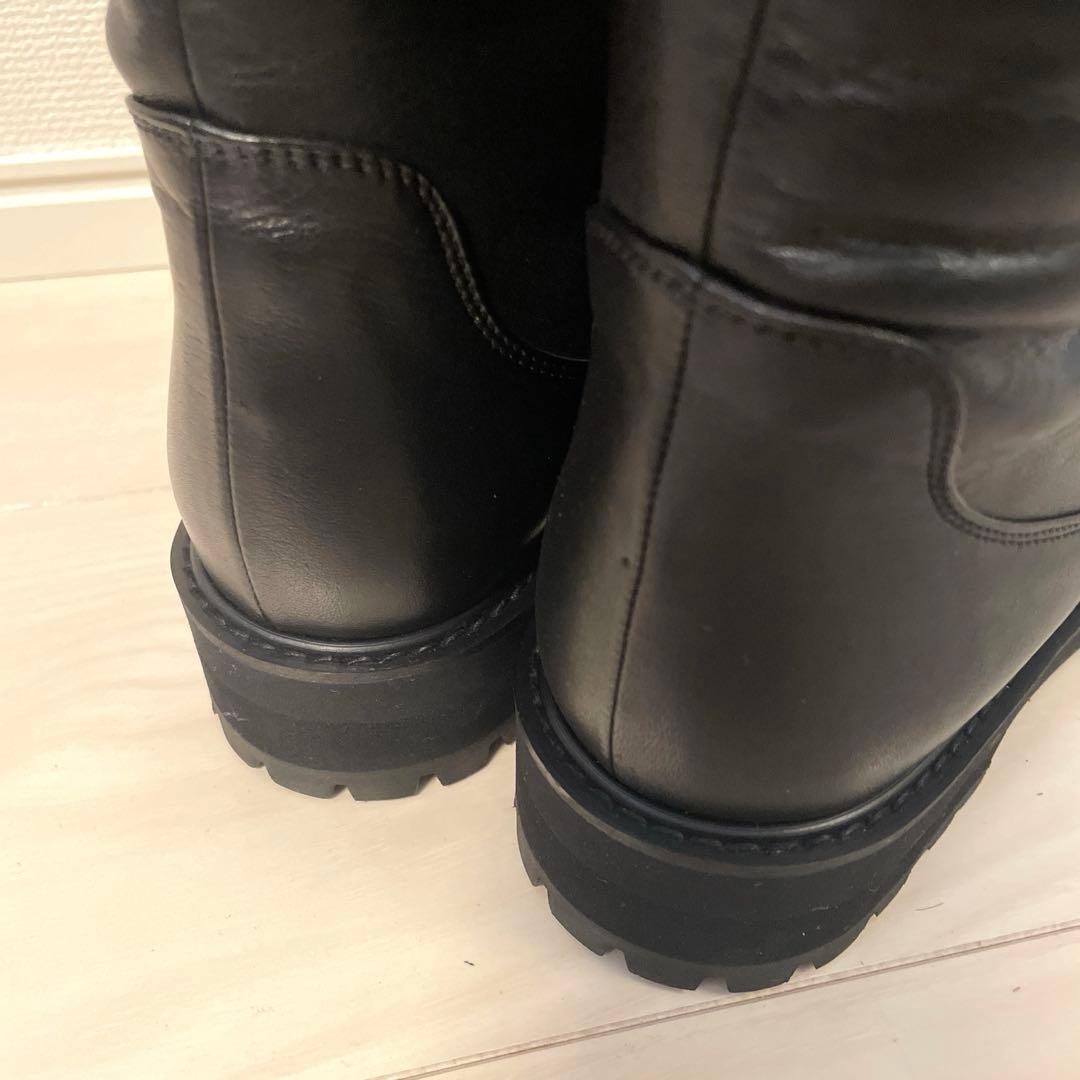 【未使用】銀座かねまつ　ロングブーツ　ブラック　24cm 晴雨兼用