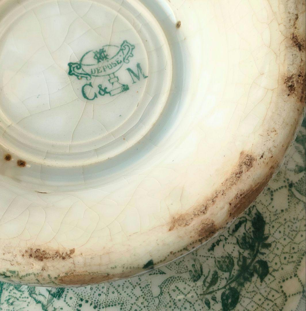 希少　美品　クレイユモントロー　鈴蘭　ボウル　フランスアンティーク