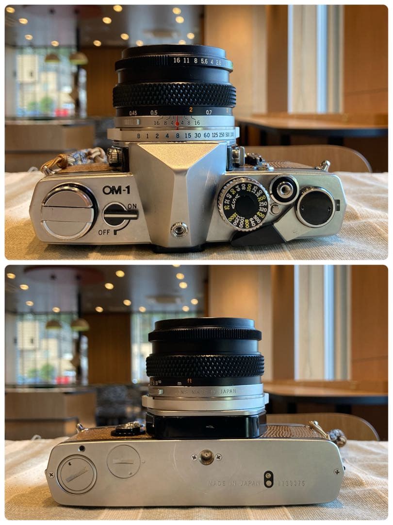 ★完動品＊美品＊初期保証付★OLYMPUS OM-1／f1.8レンズ★本革外装！