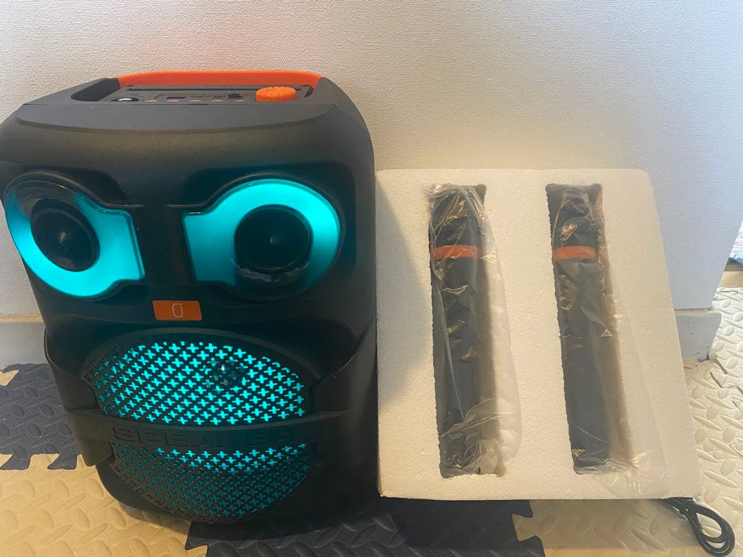 新品　JYXT28 ポータブルカラオケマシン（ワイヤレスマイク2本付き