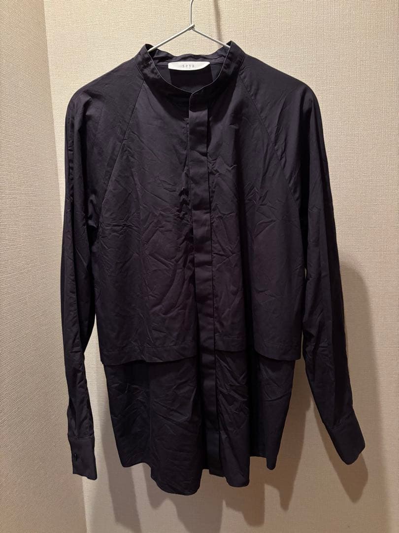 seya セヤ　ネイビー　シャツ　ブラウス