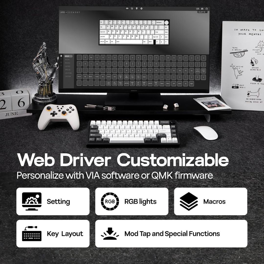 【ほぼ新品】EPOMAKER Galaxy65 キーボード