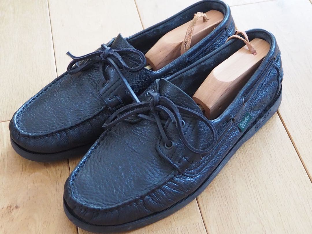 【美品】パラブーツ デッキシューズ バース マリン ブラック UK8 27.0