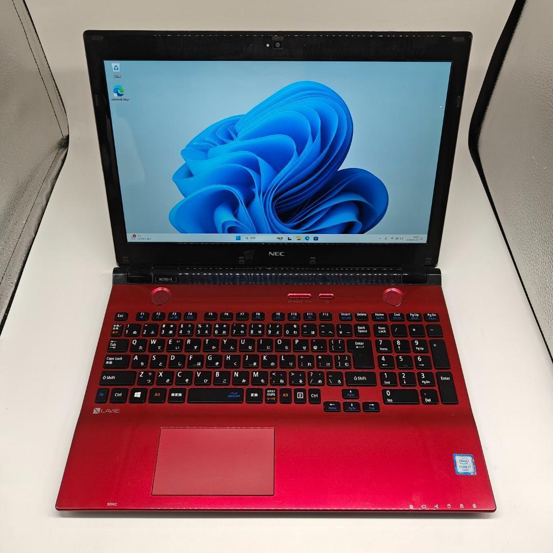 【LAVIE】NEC 高性能i7 SSD512GB 16GB レッド ノートPC