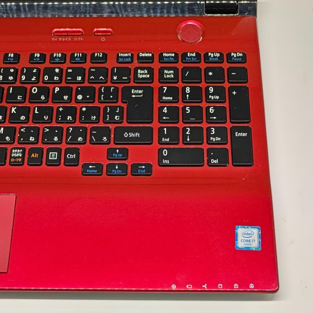 【LAVIE】NEC 高性能i7 SSD512GB 16GB レッド ノートPC