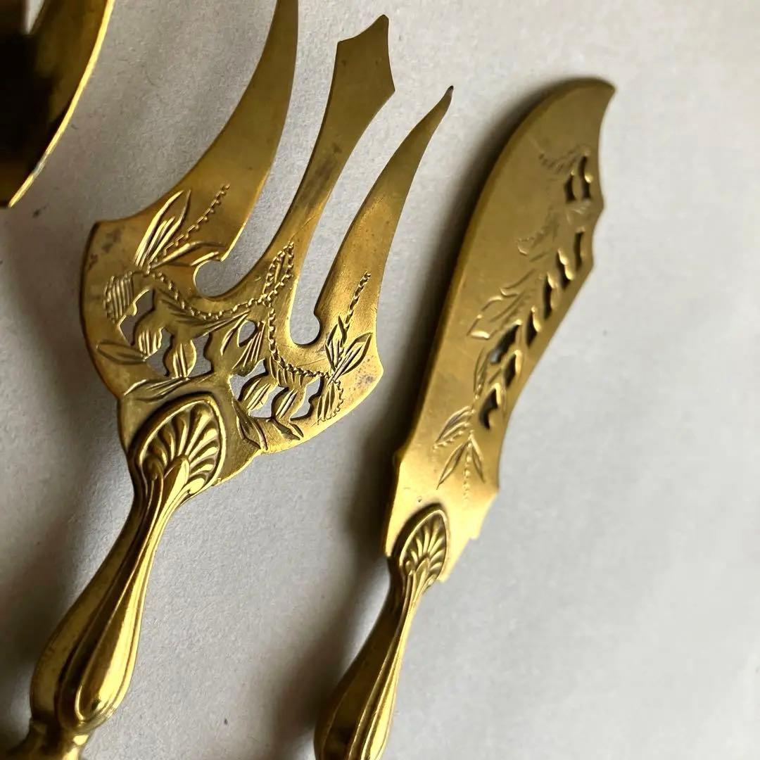 フランス アンティーク 真鍮カトラリーセット