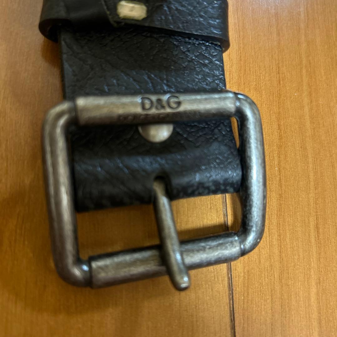 ブラックレザーベルトD&G