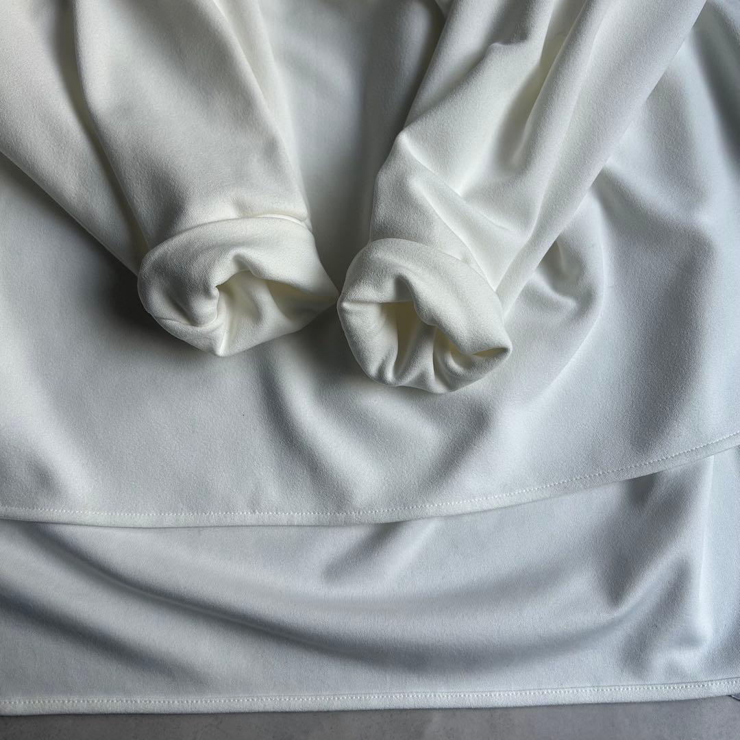 美品✨ビアズリー ワンピース Tブラウス 23SS 洗える ストレッチ 白