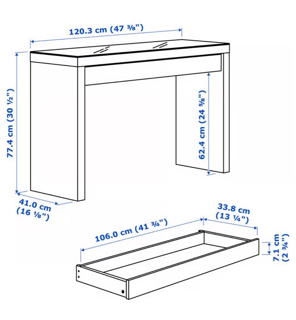 IKEA MALM マルム ドレッサー テーブル ホワイト 引取可能
