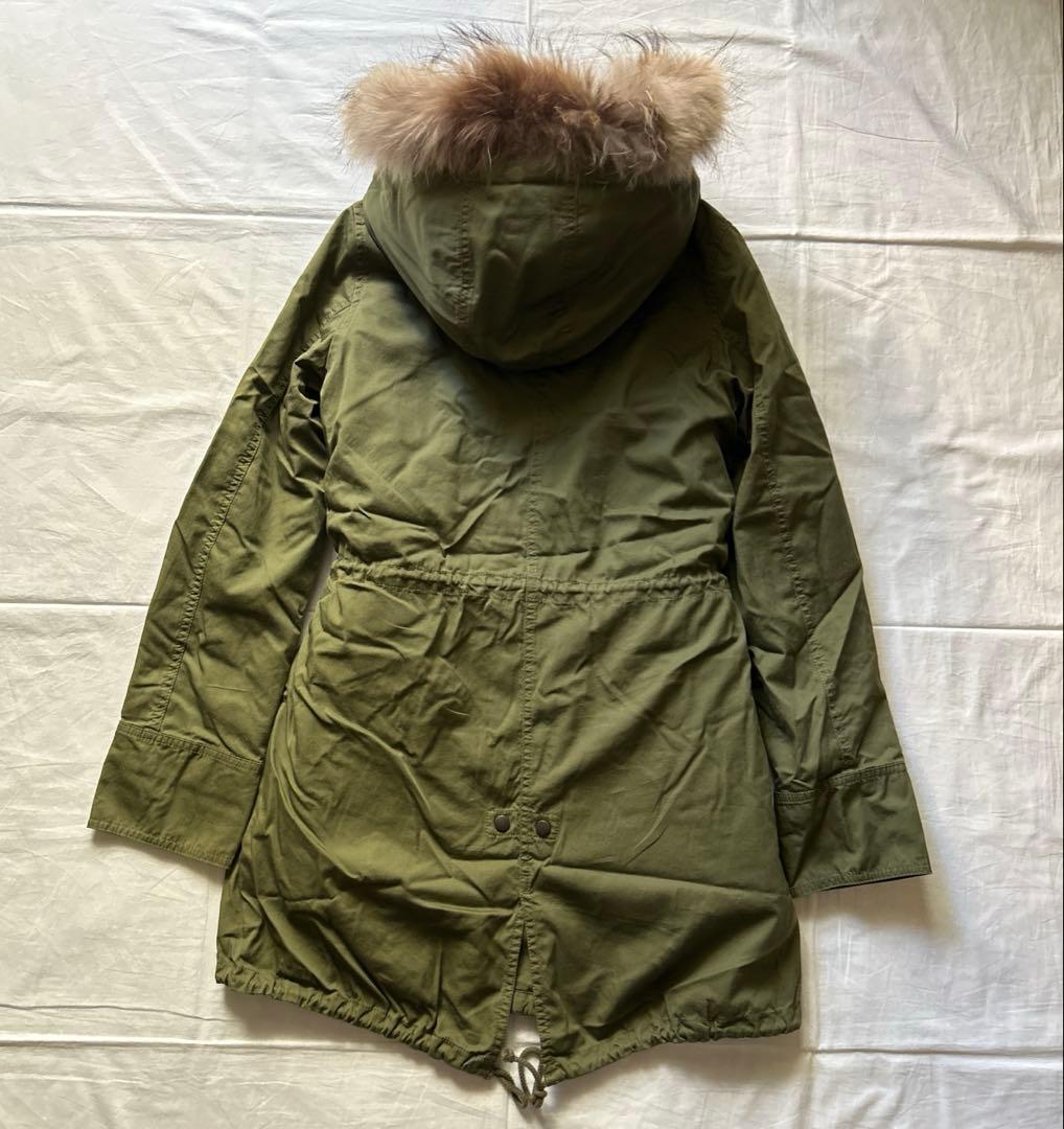 y2k 平成ギャル　豹柄　モッズコート　ラクーンファー　ビッグフード　未使用品