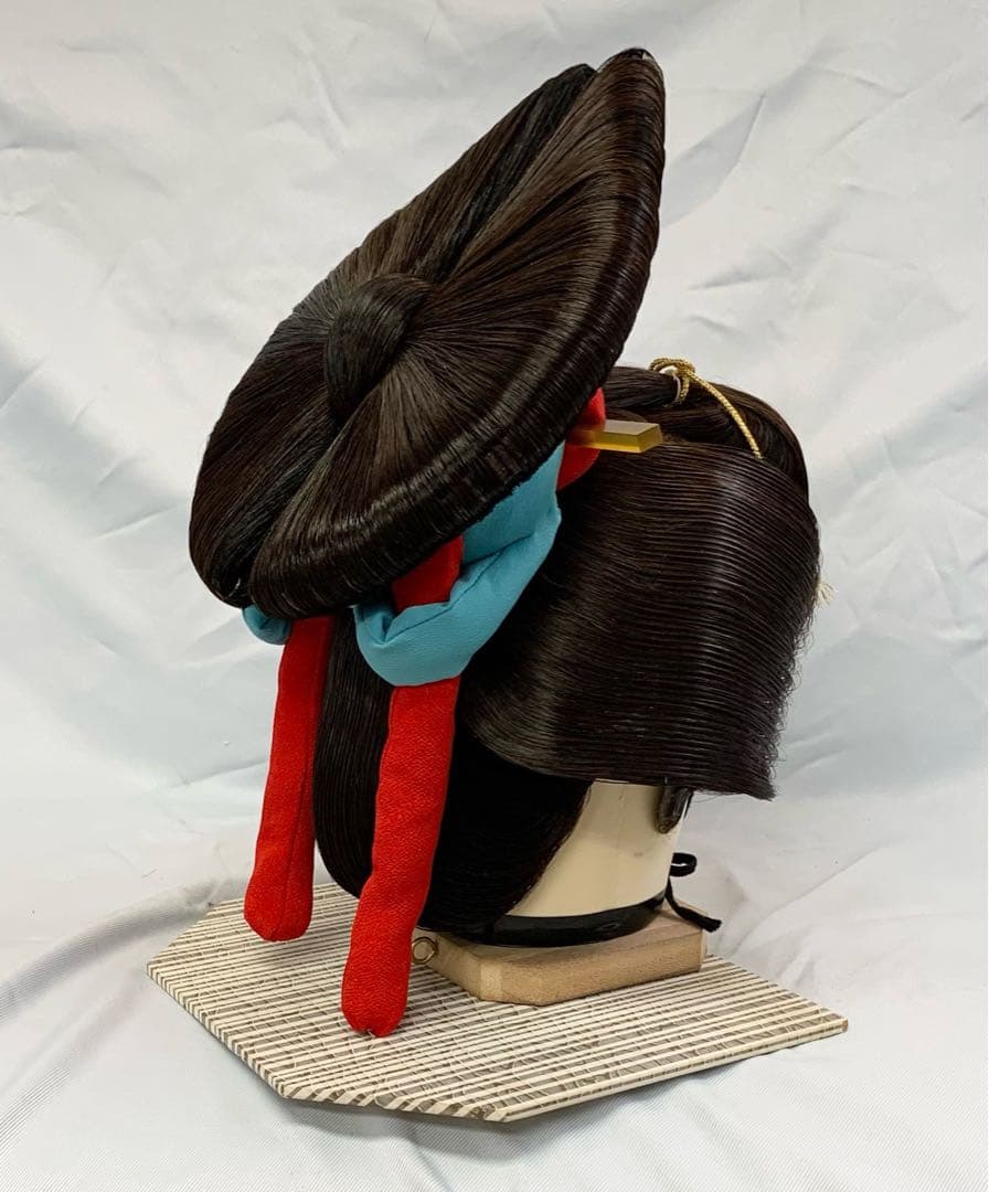 日本髪かつら　大衆演劇かつら　花魁　辰巳9号(大サイズ)自然色 かのこ髷飾り付き