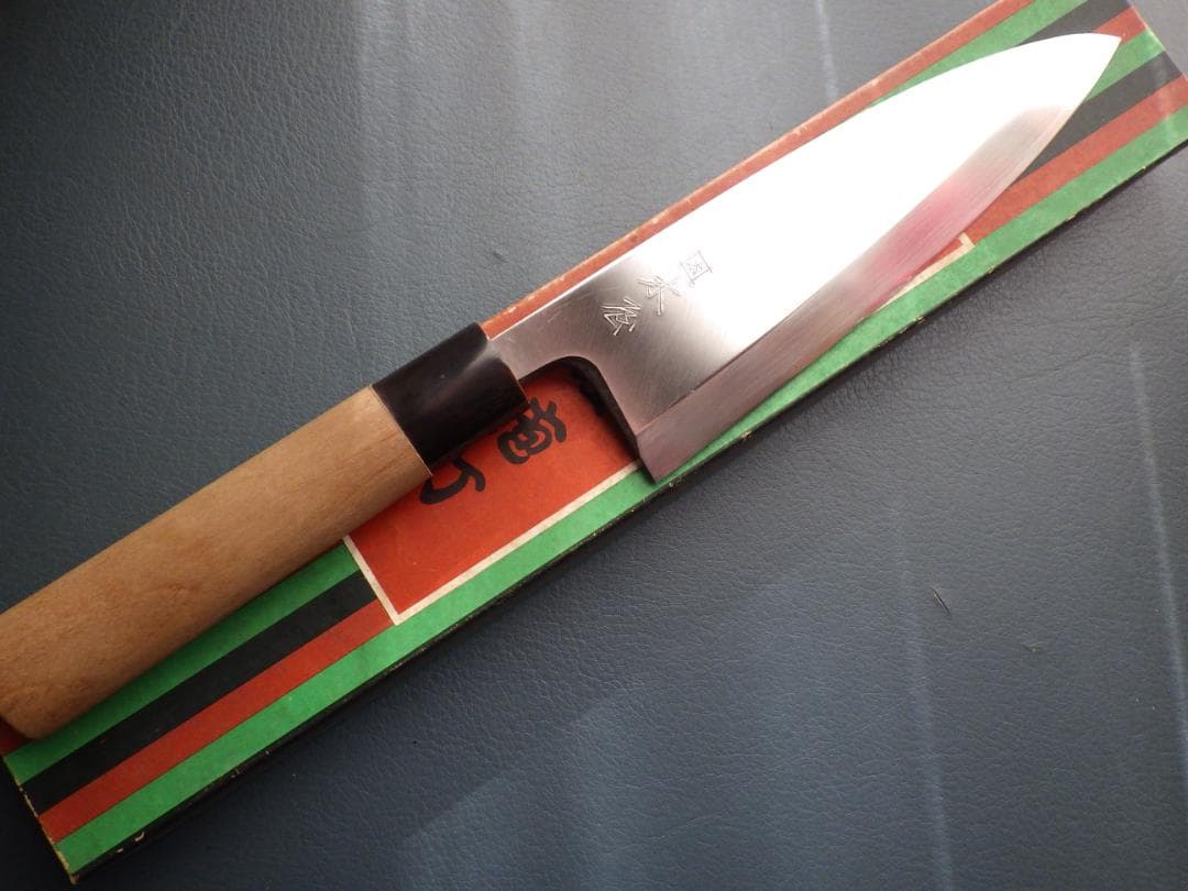 日本橋/木屋イヅツキ出刃包丁/本水牛柄刃渡180mm共箱有り★手研ぎ済み★