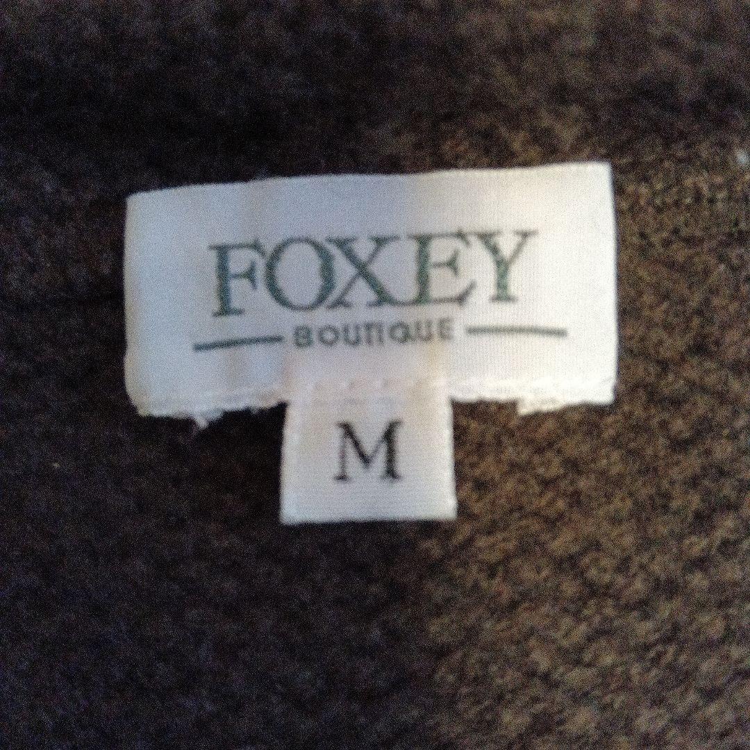 フォクシー　フード付きカーディガン M ダークブラウン