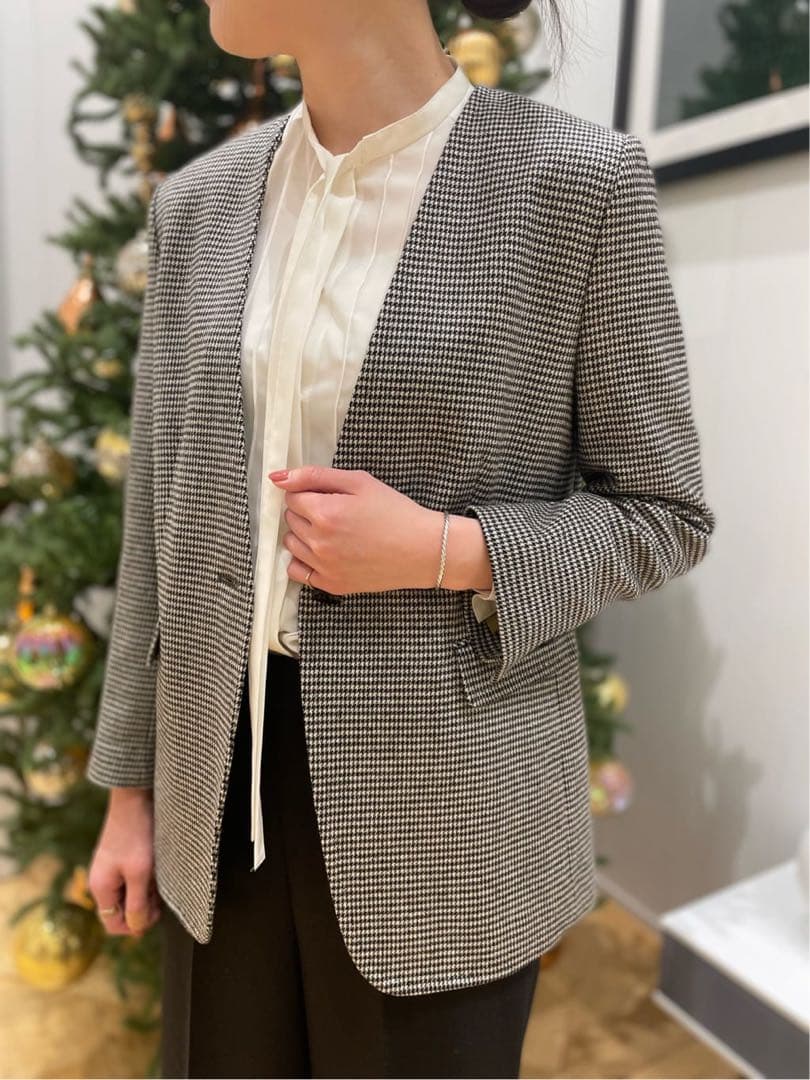 美品 ボールジィ クリアデシン ボウタイブラウス 長袖 ホワイト