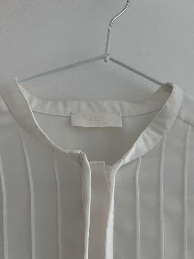 美品 ボールジィ クリアデシン ボウタイブラウス 長袖 ホワイト