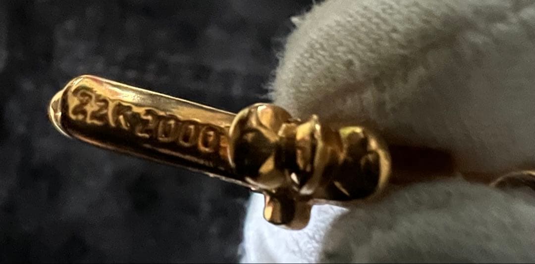 Nクロムハーツ22kタイニーファットクロスパヴェダイヤ