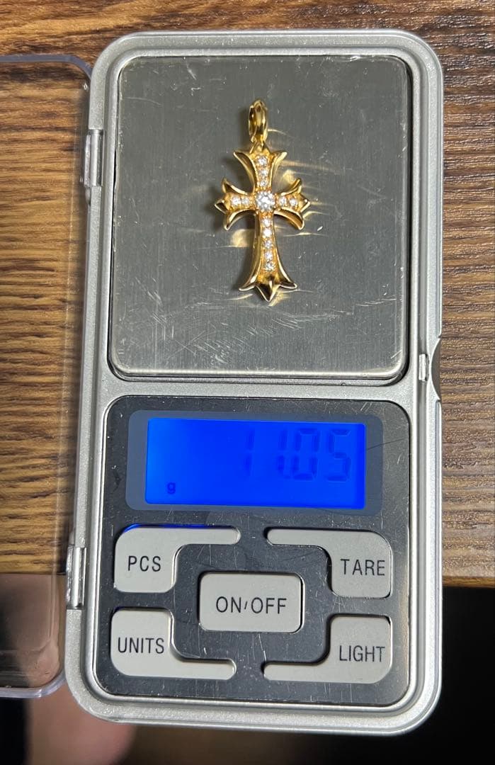 Nクロムハーツ22kタイニーファットクロスパヴェダイヤ