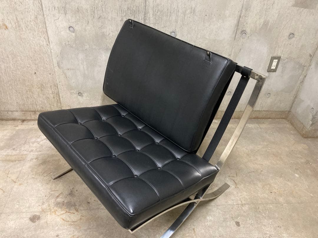 定価140万! 名作 良品 正規Knoll 黒 バルセロナ チェア　オットマン