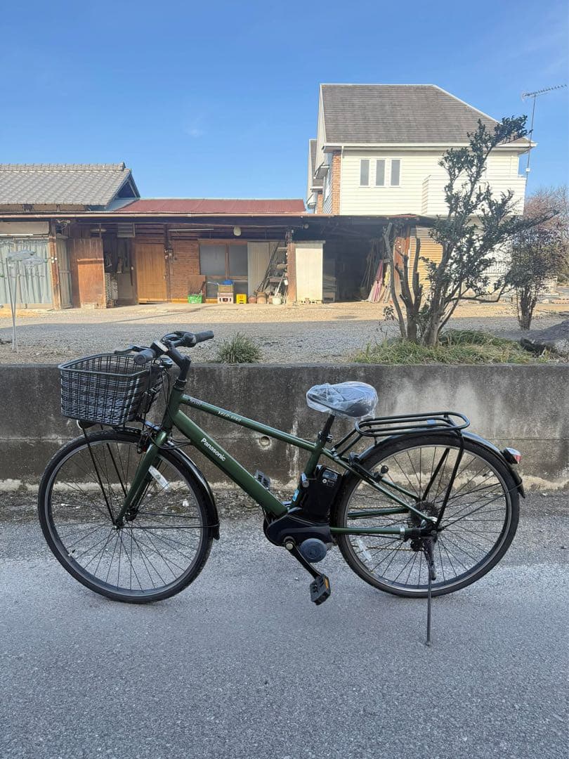 オリーブグリーン シティサイクル 前面バスケット付き