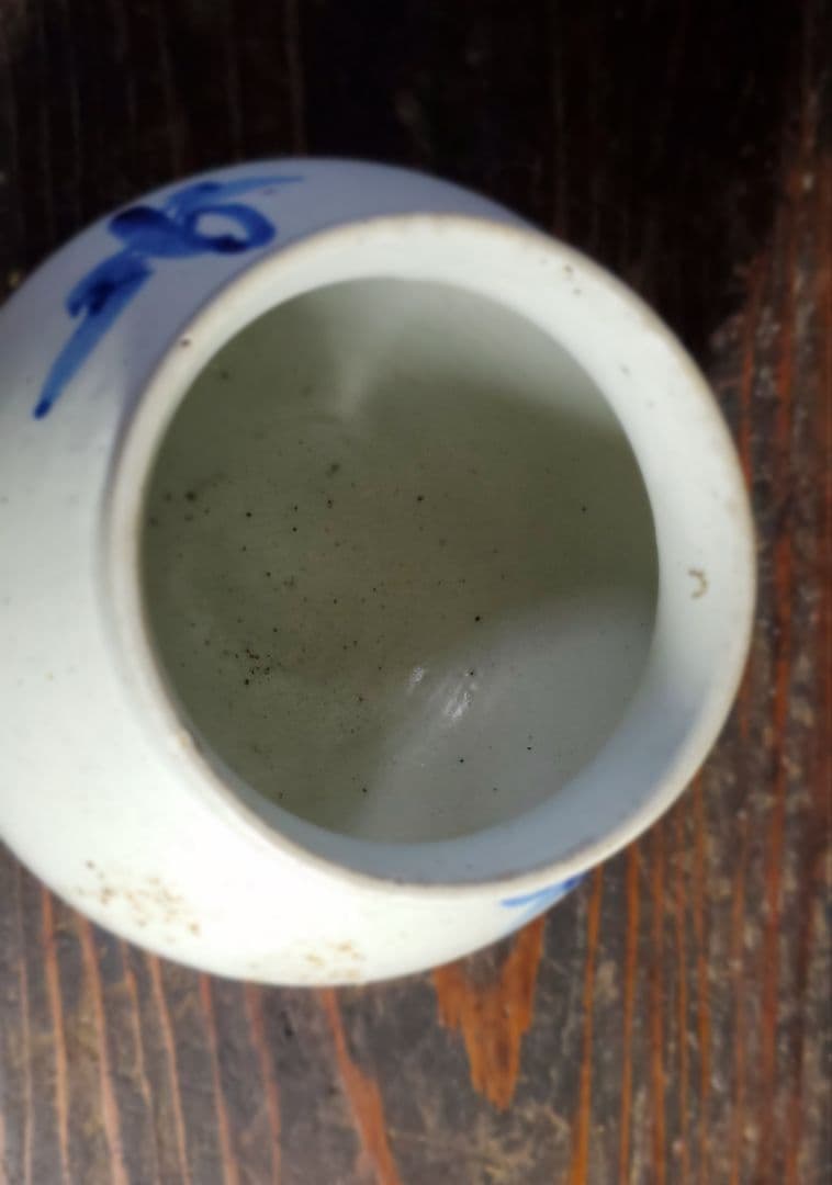 李朝 古美術 青華白磁 花文壺