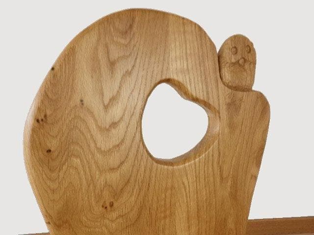 ふくろう　椅子　ダイニングチェアー　イスF　ナラ材　白木色　勇峰工芸（新）