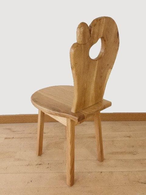 ふくろう　椅子　ダイニングチェアー　イスF　ナラ材　白木色　勇峰工芸（新）