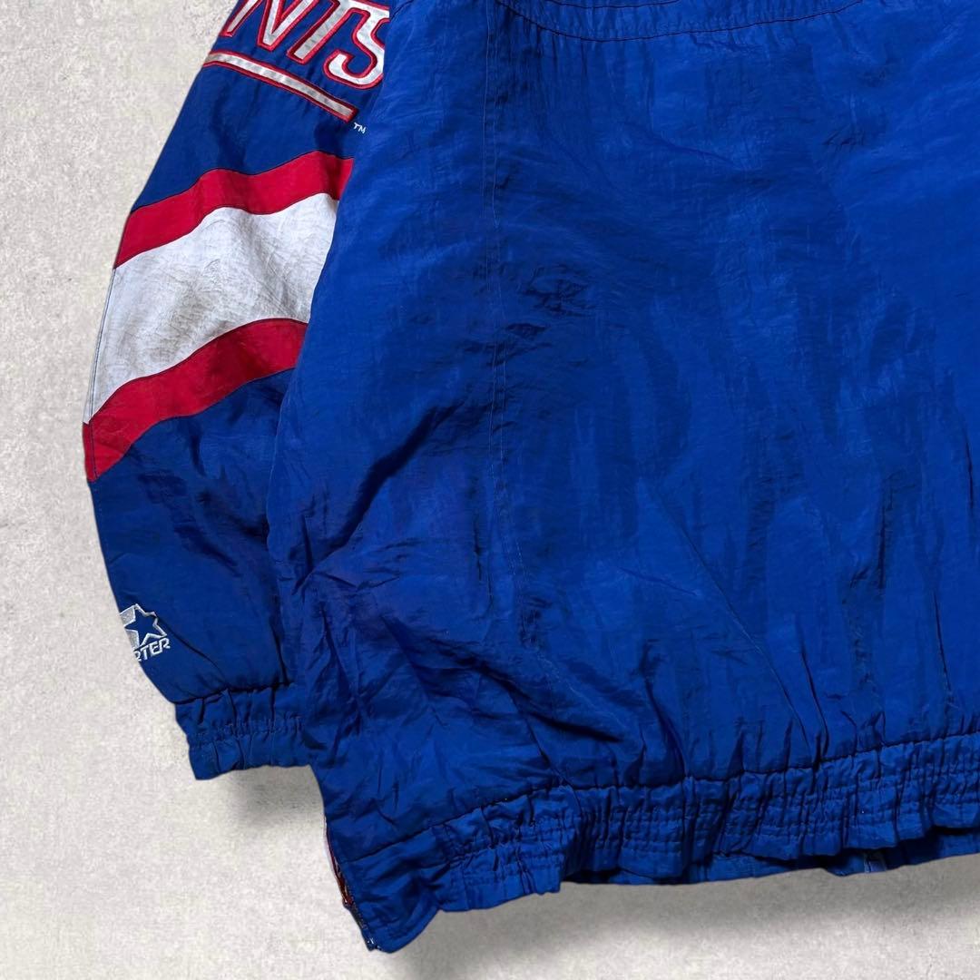 90s NFLナイロンジャケット中綿フーディーSTARTERジャイアンツ古着XL