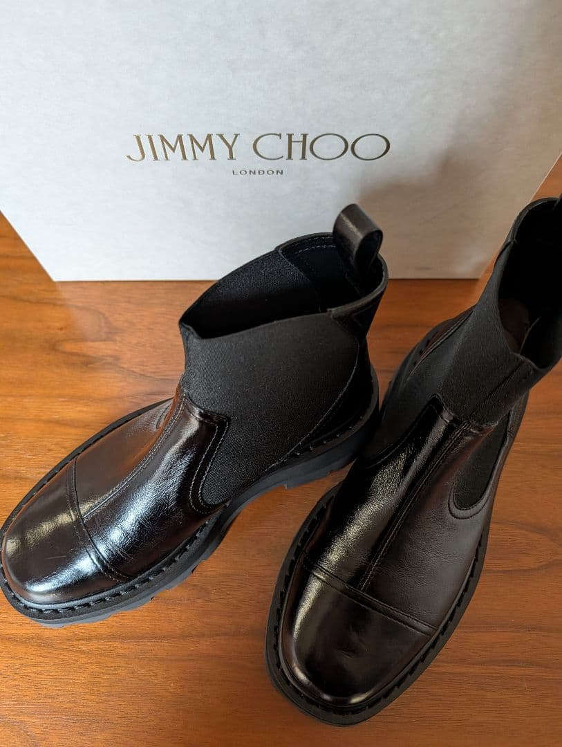 【極美品】JIMMY CHOO 37 黒 サイドゴアブーツ