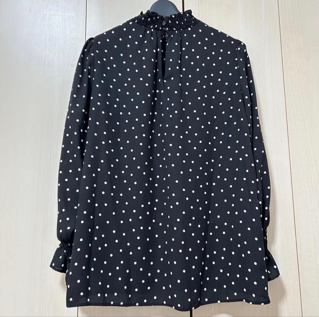 ANAYI ドットアムンゼンシャーリングブラウス 38 スタンドカラー 水玉