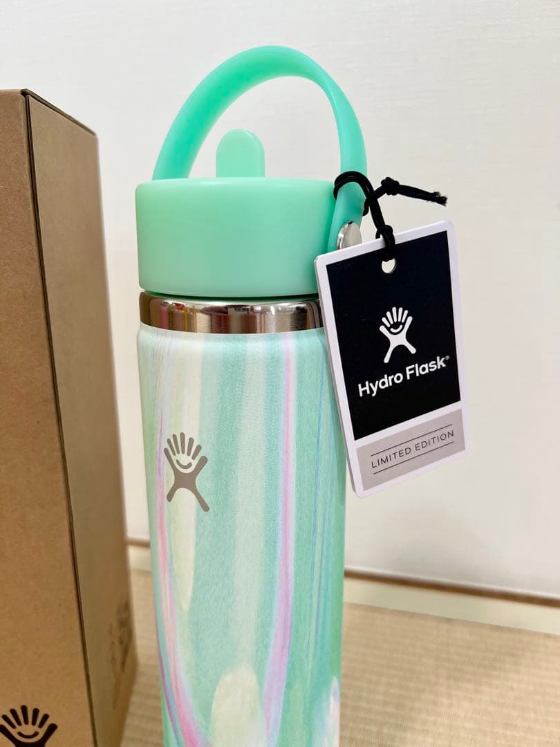 ハイドロフラスク 24oz Jelly Green ストロー付水筒 限定品