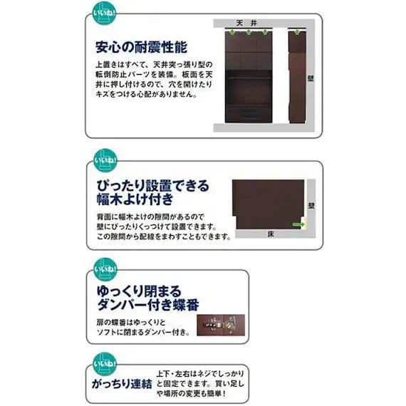 たっぷりテレビ壁面収納!③
